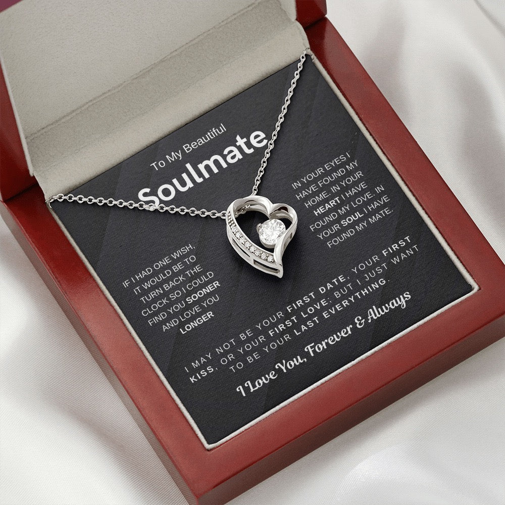 To My Soulmate - Love Heart Necklace - Love You Always