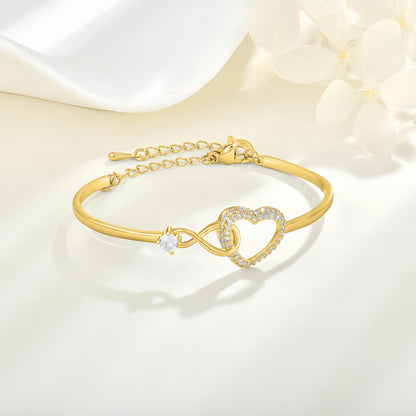 To My Daughter from Mom - Infinity Heart Bracelet - Forever Linked Together Gift