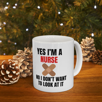 FUNNY Coffee Mug Gift for Nurses 11oz white