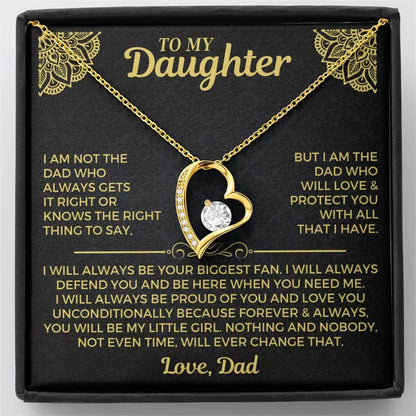 To My Daughter - Love Heart Necklace - Proud to be your father