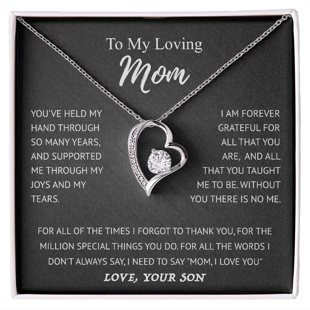 To My Mom - Love Heart Necklace - from Son