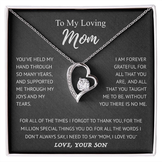 To My Mom - Love Heart Necklace - from Son