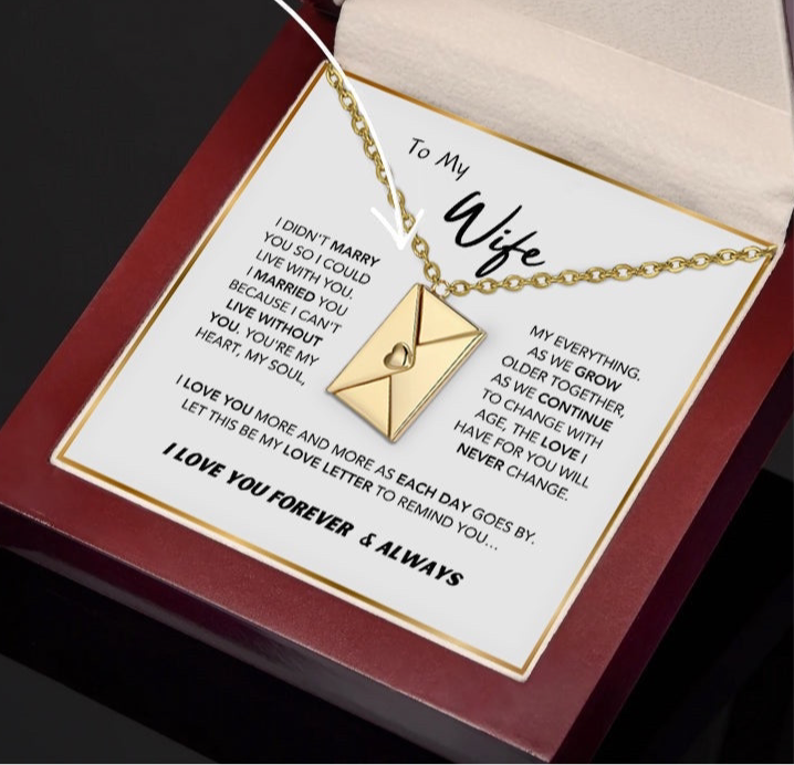 To My Wife - Love Letter Necklace - I Love You More