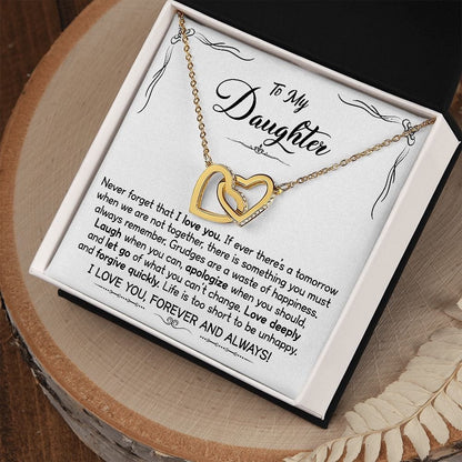 To My Daughter - Linked Hearts Necklace - Love You Forever