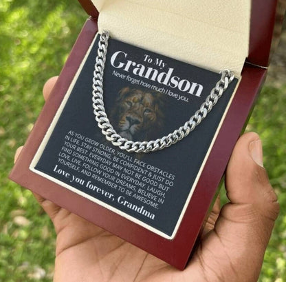 To My Grandson - Cuban Link Necklace - Gift From Grandma