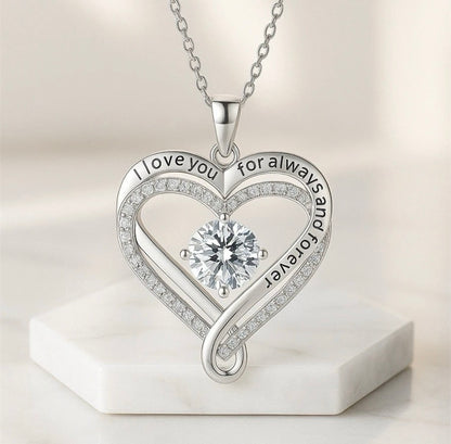 To My Wife - Double Hearts Necklace - Rather Beside You Christmas Anniversary Valentine's Day Gift
