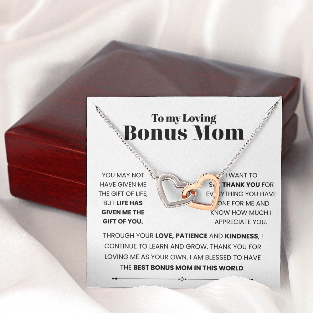 To My Bonus Mom - Linked Hearts Necklace - Always Your Little One