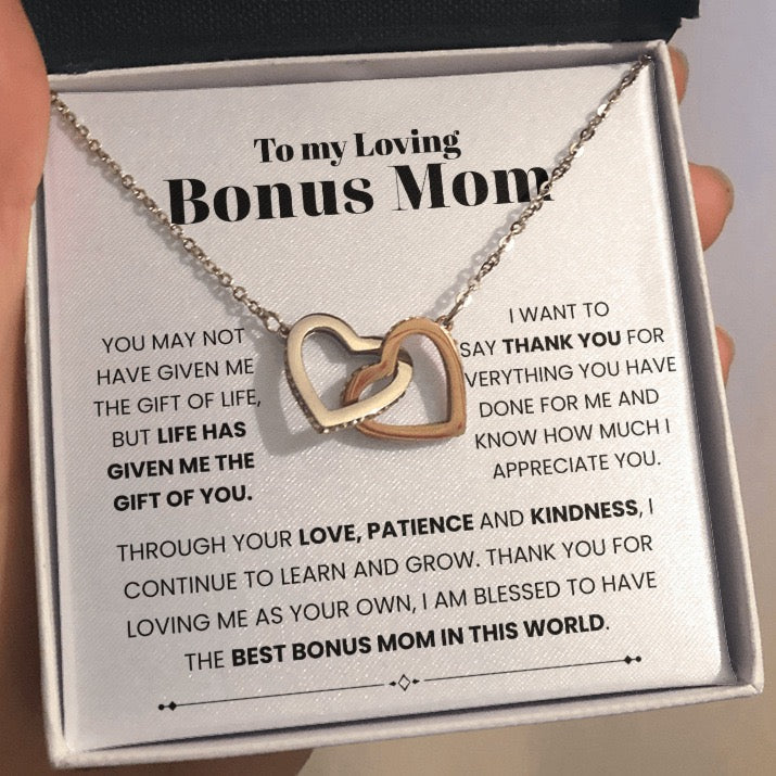 To My Bonus Mom - Linked Hearts Necklace - Always Your Little One