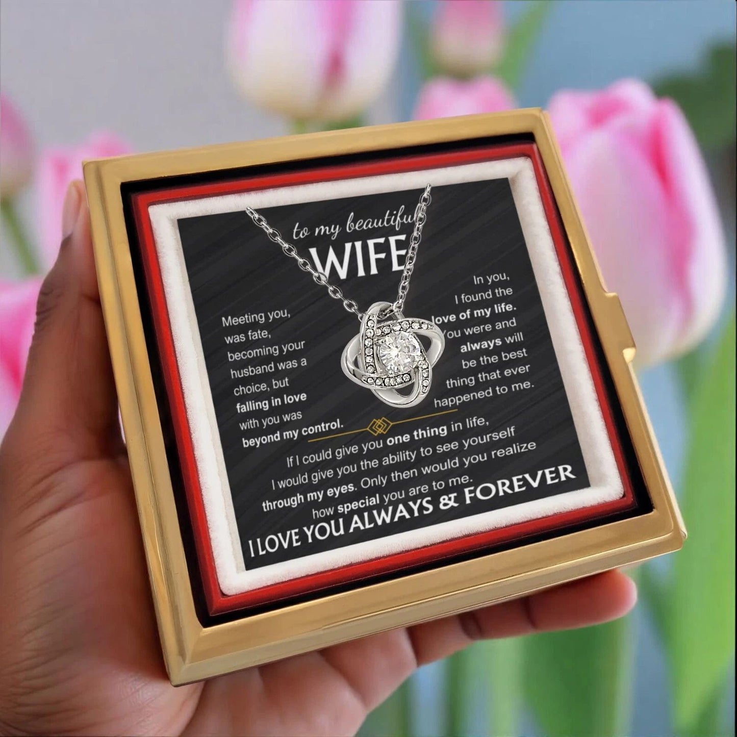 To My Wife - Love knot Necklace - You Are the Best Thing