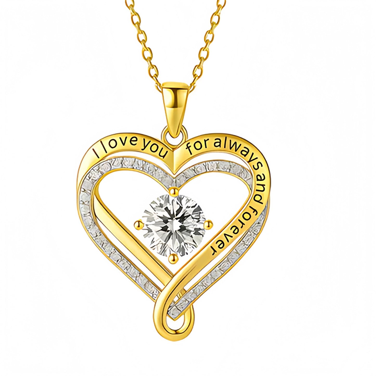 To My Love - Double Hearts Necklace - You Are the Best Thing Christmas Anniversary Valentine's Day Gift