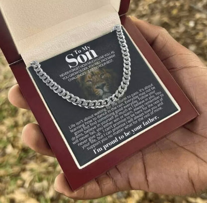 To My Son - Cuban Link Necklace - Proud to Be Your Father