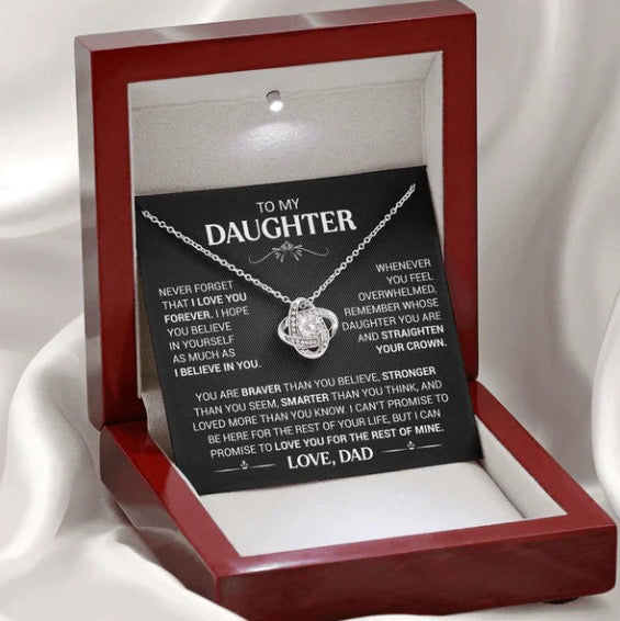 To My Daughter from Dad - Love Knot Necklace - Love You Forever