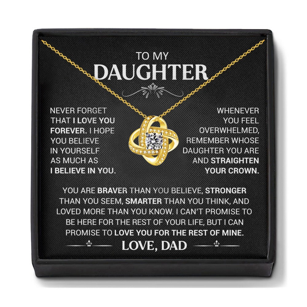 To My Daughter from Dad - Love Knot Necklace - Love You Forever