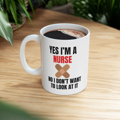 FUNNY Coffee Mug Gift for Nurses 11oz white