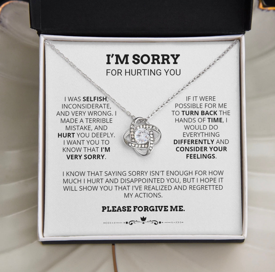 To My Love - Love Knot Necklace - I Am Sorry for Hurting You