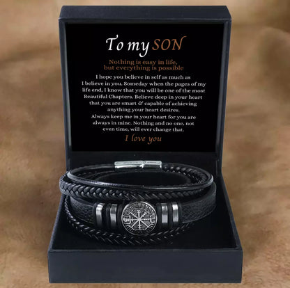 To My Son - Layered Bracelet - Remember To Be Awesome
