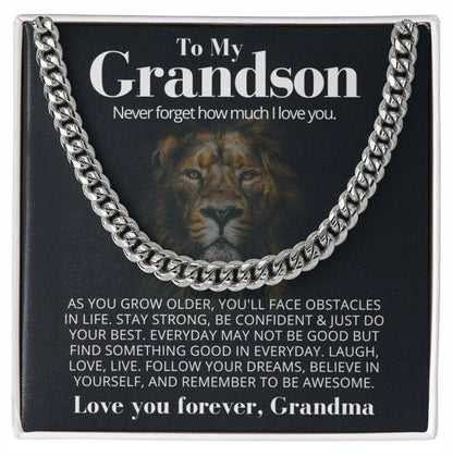 To My Grandson - Cuban Link Necklace - Gift From Grandma