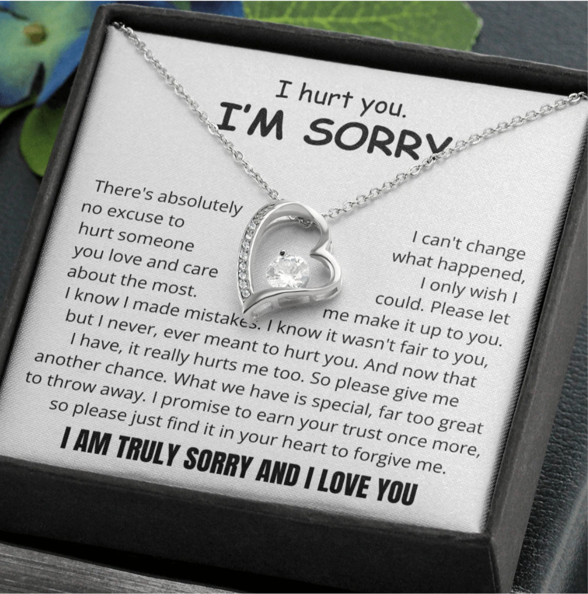 To My Love - Love Heart Necklace - I Am Sorry