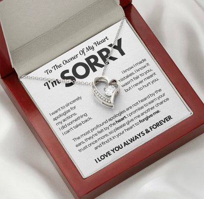 To the Owner of My Heart - Love Heart Necklace - I Am Sorry