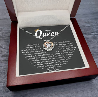 To My Queen - Crown Necklace - Love You Forever