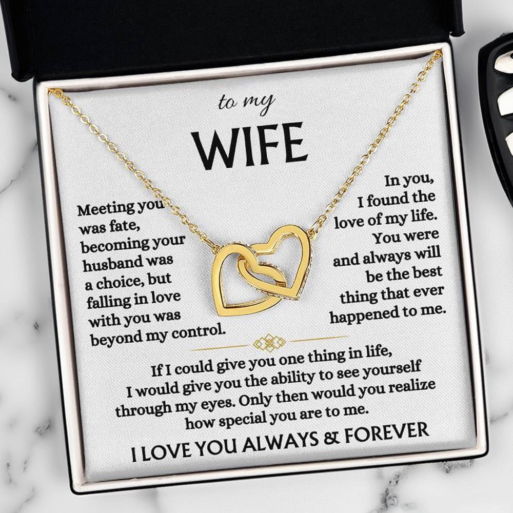To My Wife - Linked Hearts Necklace - You Are The Best Thing Message Card Gift