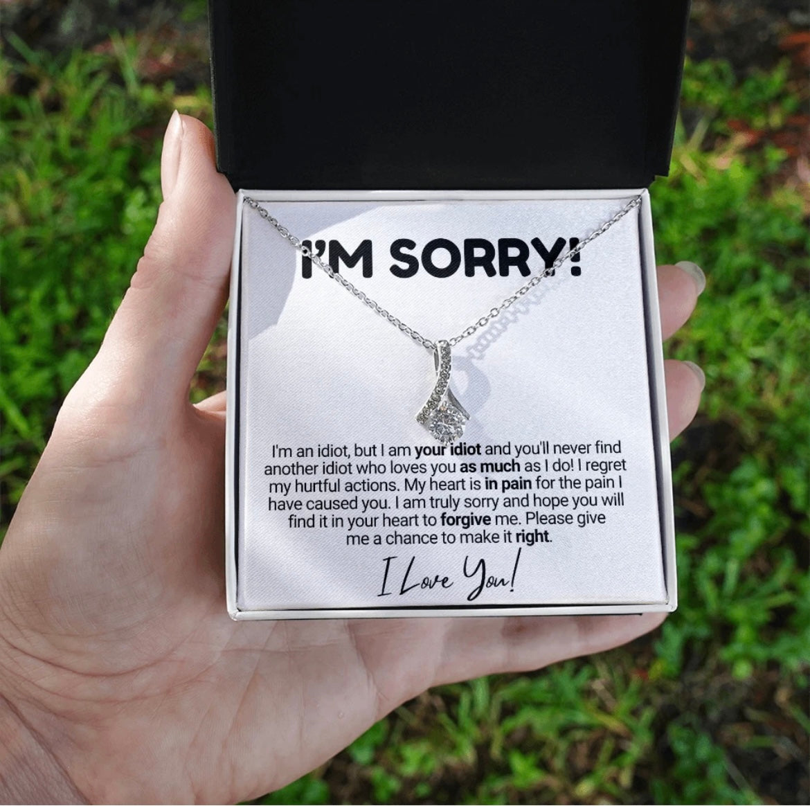 To My Love - Ribbon Necklace - I Am Sorry