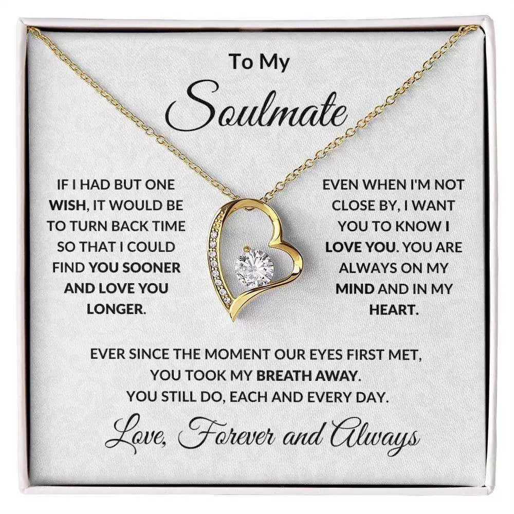 To My Soulmate - Love Heart Necklace - You Are In My Heart