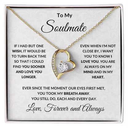 To My Soulmate - Love Heart Necklace - You Are In My Heart