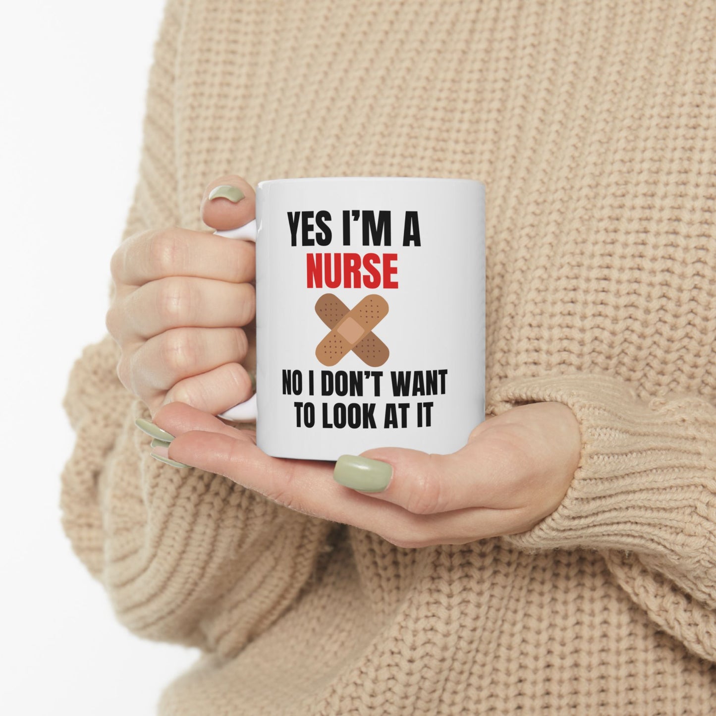 FUNNY Coffee Mug Gift for Nurses 11oz white
