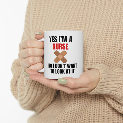 FUNNY Coffee Mug Gift for Nurses 11oz white