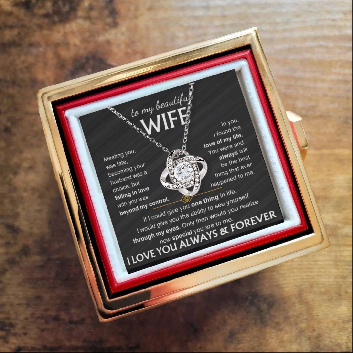 To My Wife - Love knot Necklace - You Are the Best Thing