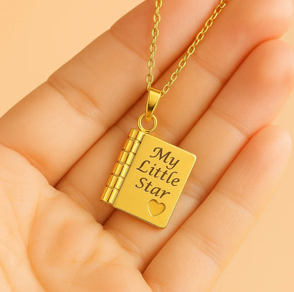 To My Daughter - My Little Star Book Pendant Necklace