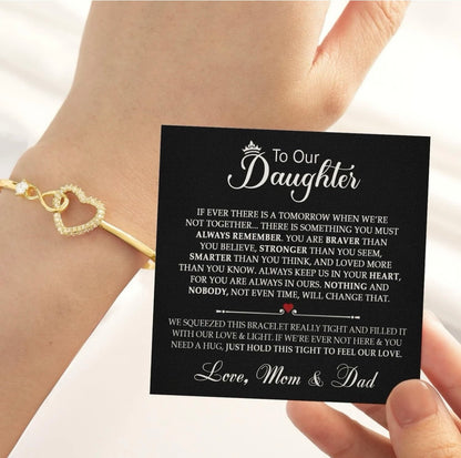 To My Daughter from Mom & Dad - Infinity Heart Bracelet - Linked Forever Gift