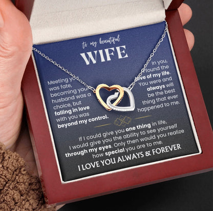 To My Wife - Linked Hearts Necklace - Love You Always