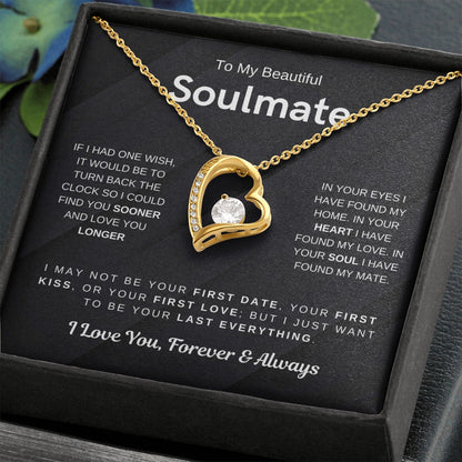 To My Soulmate - Love Heart Necklace - Love You Always