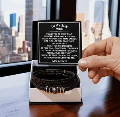 To My Son - Love You Forever Bracelet - My Heart Walks with You