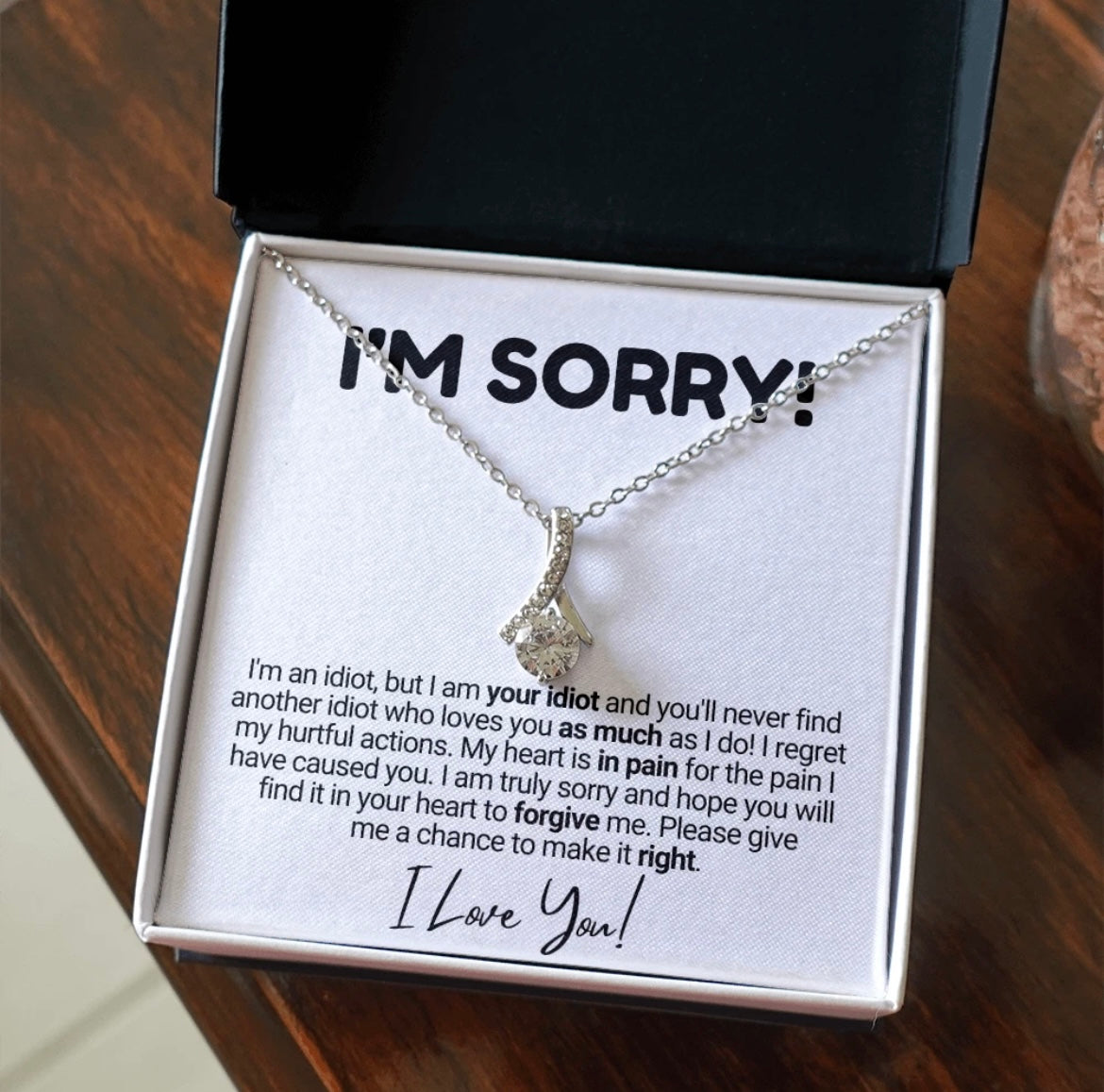 To My Love - Ribbon Necklace - I Am Sorry