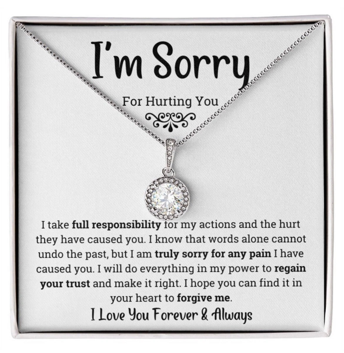 To My Love - Eternal Love Necklace - I Am Sorry for Hurting You