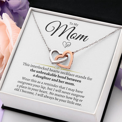 To My Mom - Linked Hearts Necklace - Always Your Little One