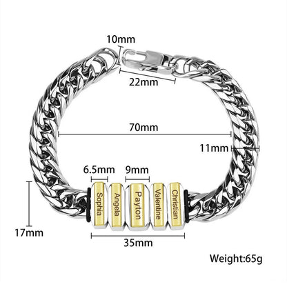 To Dad - Family Name Bracelet - Custom Engraving