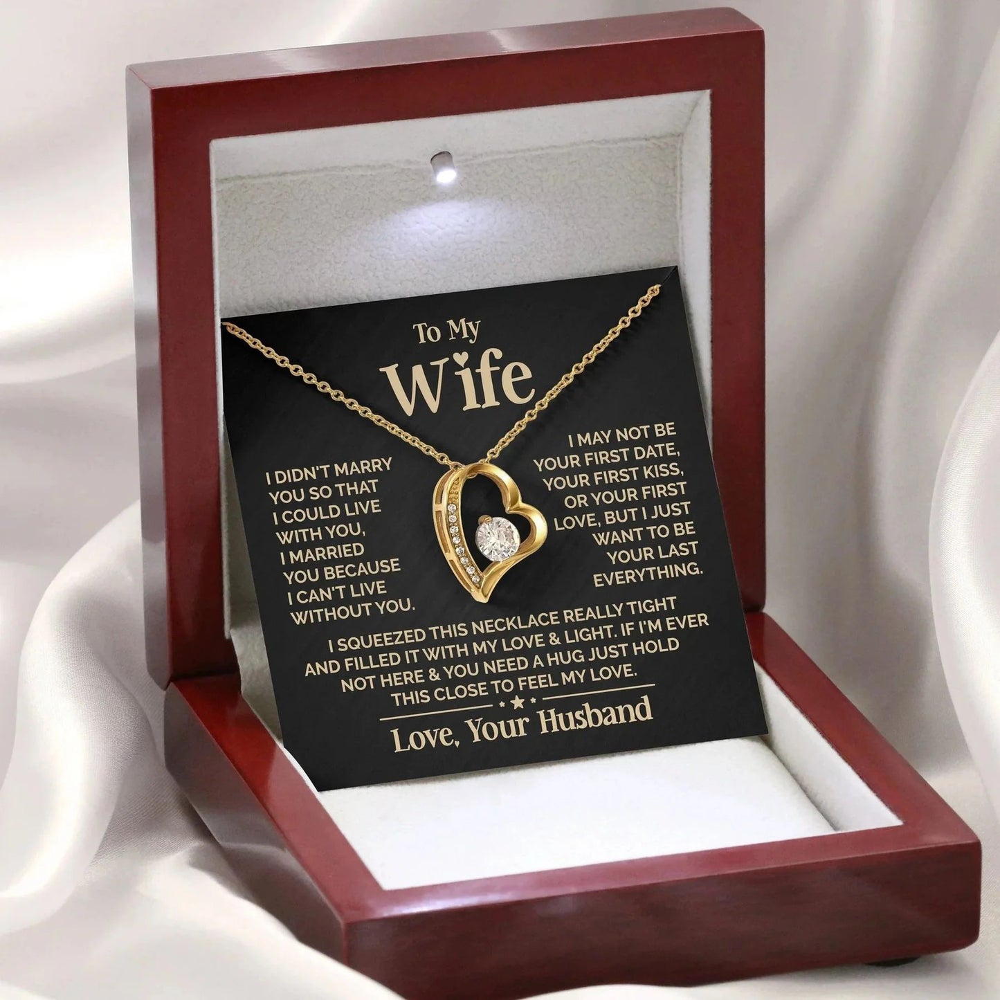 To My Wife Necklace - Love Heart Necklace - Your Last Everything