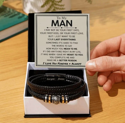 To My Man - Love You Forever Bracelet - Christmas Anniversary Gift