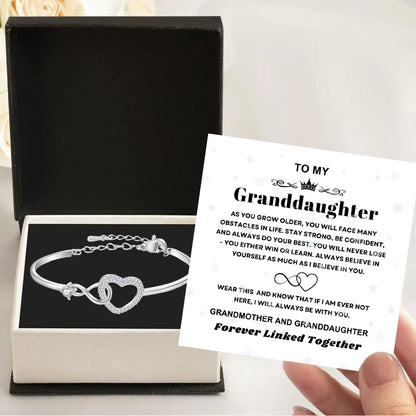 To My Granddaughter - Infinity Heart Bracelet - Linked Together Gift