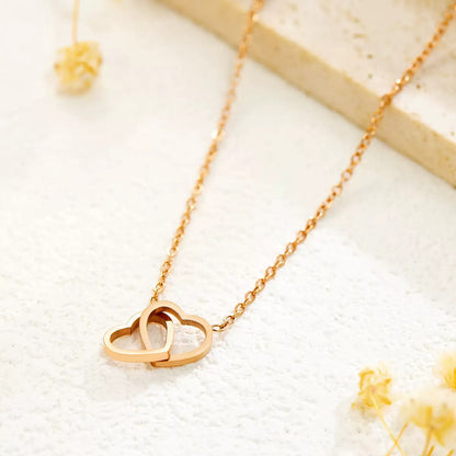 To My Soulmate - Custom Interlinked Hearts Necklace - Eternal Rose Bear Box