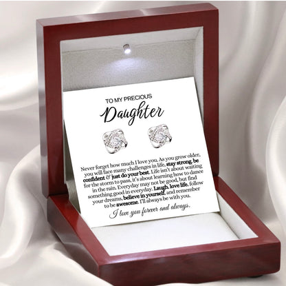 To My Daughter - Love Knot Earrings- Love You Forever