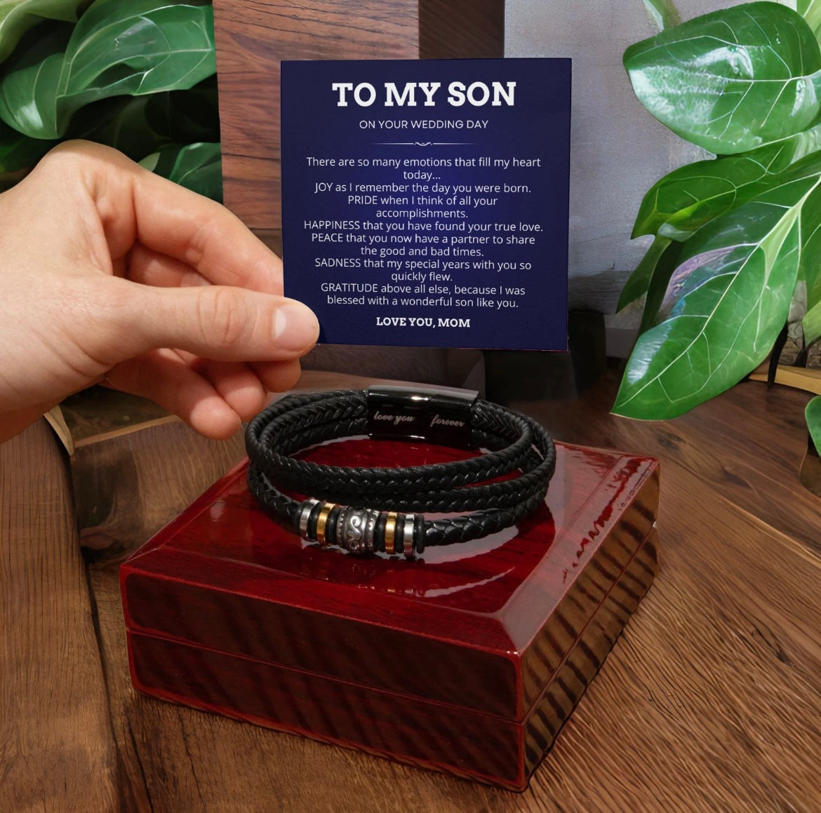 To My Son on Your Wedding Day - Love You Forever Bracelet