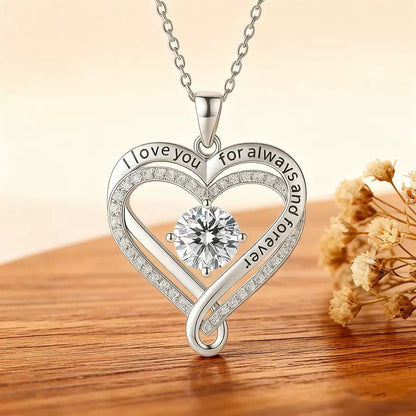 To My Wife - Double Hearts Necklace - Rather Beside You Christmas Anniversary Valentine's Day Gift