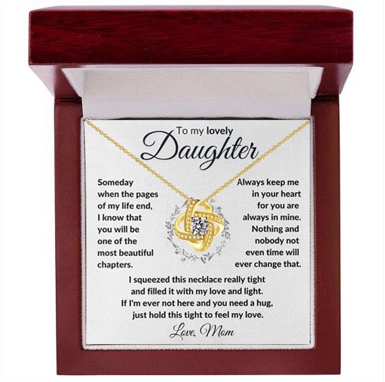 To My Daughter from Mom - Love Knot Necklace - You Are Always In My Heart