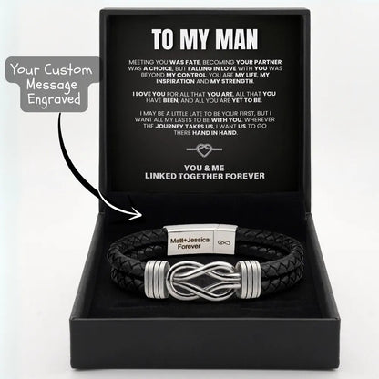 To My Man - Custom Name Bracelet - Linked Together Forever