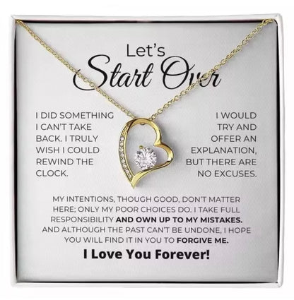 To My Love - Love Heart Necklace - Lets’s Start Over